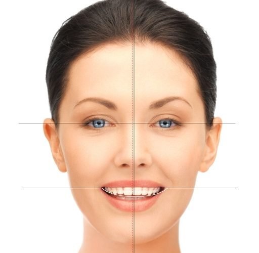 Facial proportion guides used in digital smile design
