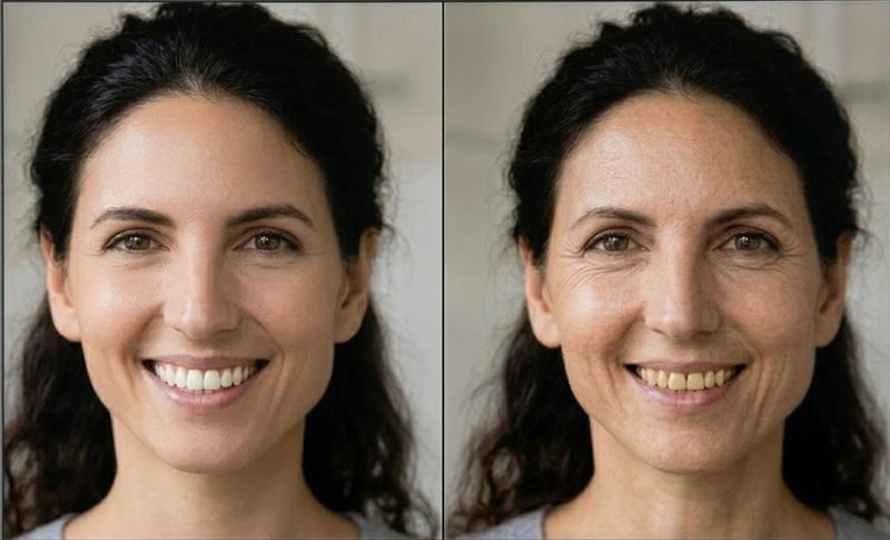 مقارنة قبل وبعد علاج تصميم الابتسامة